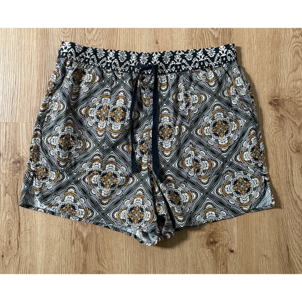 Sundance Women's Kai Printed Cotton Shorts Drawstring Pockets Onyx Boho
Size M